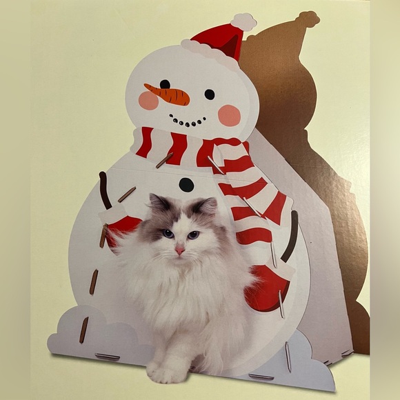 Snowman Cat scratching Playhouse - Picture 2 of 9